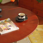 Casaconer | ダイニングテーブル・無垢材天板・スチール脚・円型・食卓テーブル・直径80cm/100cm・4人・6人掛け・おしゃれ・モダン・ナチュラル/ウォルナットカラー・リビング・お手入れ・耐摩耗・艶消し・丸テーブル