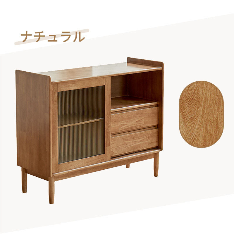 Casaconer | キャビネット・幅80cm・サイドボード・リビング・ローチェスト・収納・棚・食器棚・コンパクト・省スペース・扉・木製