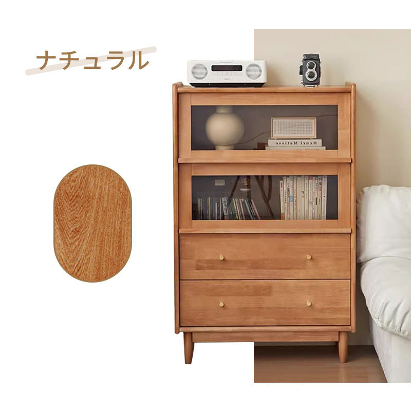 Casaconer | キャビネット・幅80cm・サイドボード・リビング・ローチェスト・収納・棚・食器棚・コンパクト・省スペース・扉・木製