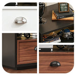 スチール製 ベッドサイドテーブル 収納付き レトロ風 小型 サイドキャビネット 引き出し1段 寝室用 ホワイト 木目調 北欧風 ミニキャビネット コンパクト 省スペース ナイトテーブル 家具