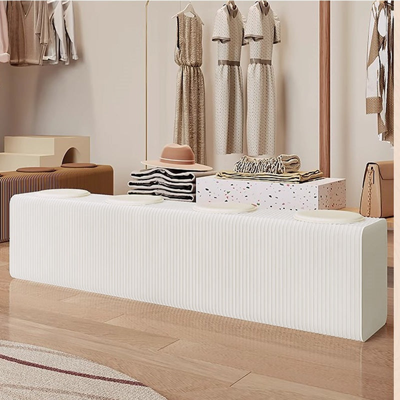 Casaconer | 伸縮式ペーパーベンチ・幅120~250cm・折りたたみ可能・軽量設計・コンパクト収納・スタイリッシュデザイン・紙素材使用・ホワイト/ブラウン