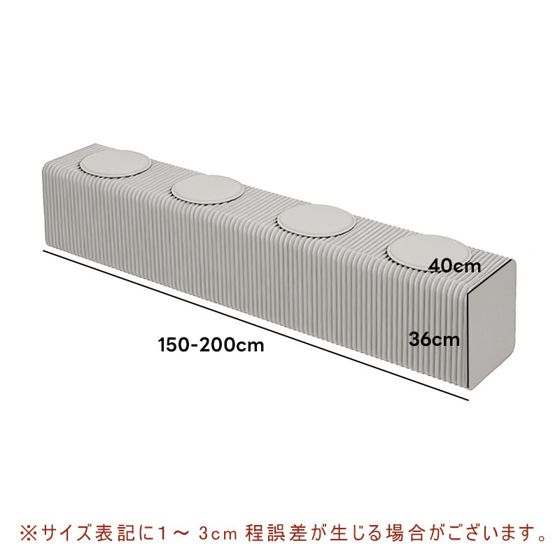伸縮式ペーパーベンチ・幅120~250cm・折りたたみ可能・軽量設計・コンパクト収納・スタイリッシュデザイン・紙素材使用・ホワイト/ブラウン/グレ-