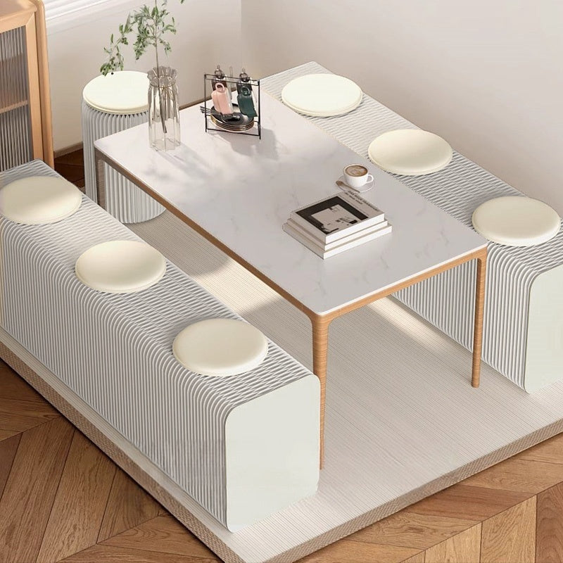 Casaconer | 伸縮式ペーパーベンチ・幅120~250cm・折りたたみ可能・軽量設計・コンパクト収納・スタイリッシュデザイン・紙素材使用・ホワイト/ブラウン