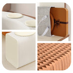 Casaconer | 伸縮式ペーパーベンチ・幅120~250cm・折りたたみ可能・軽量設計・コンパクト収納・スタイリッシュデザイン・紙素材使用・ホワイト/ブラウン