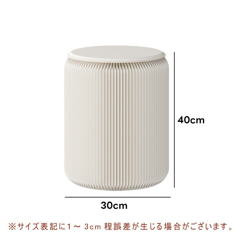 Casaconer | 折りたたみチェア・高さ30cm/40cm・丸型スツール・軽量設計・紙素材構造・コンパクト収納・持ち運び便利・ホワイト/ブラウン