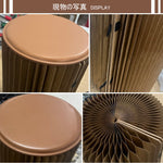 折りたたみチェア・高さ30cm/40cm・丸型スツール・軽量設計・紙素材構造・コンパクト収納・持ち運び便利・ホワイト/ブラウン