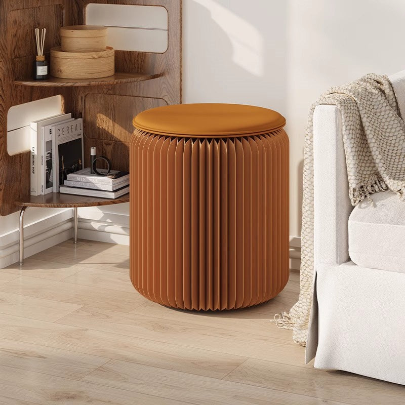 Casaconer | 折りたたみチェア・高さ30cm/40cm・丸型スツール・軽量設計・紙素材構造・コンパクト収納・持ち運び便利・ホワイト/ブラウン