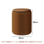 折りたたみチェア・高さ30cm/40cm・丸型スツール・軽量設計・紙素材構造・コンパクト収納・持ち運び便利・ホワイト/ブラウン