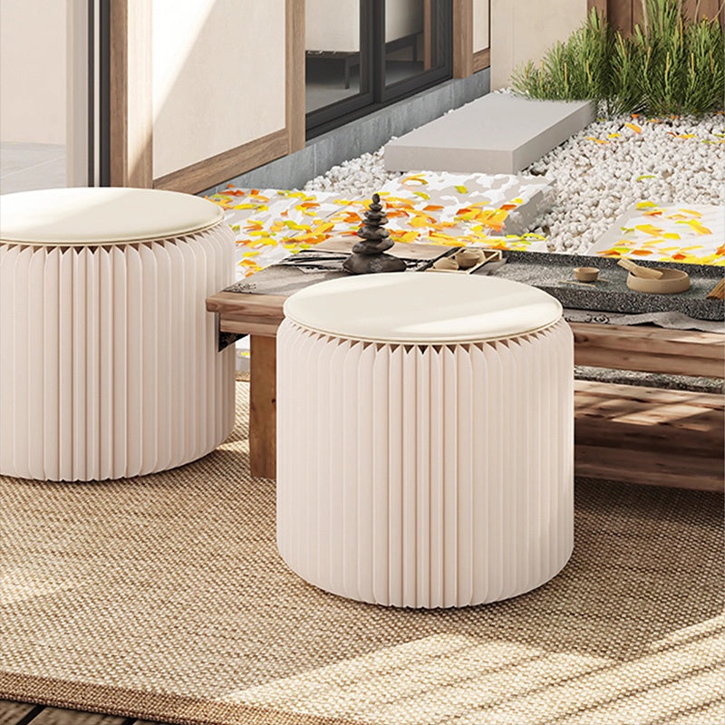 Casaconer | 折りたたみチェア・高さ30cm/40cm・丸型スツール・軽量設計・紙素材構造・コンパクト収納・持ち運び便利・ホワイト/ブラウン