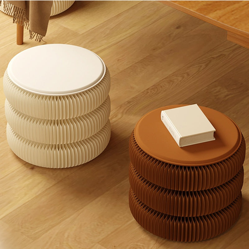 折りたたみ チェア おしゃれ 折りたたみチェア コンパクト おりたたみ 高さ30cm/40cm 丸型スツール 軽量設計 紙素材構造 コンパクト収納 持ち運び便利 ホワイト/ブラウン スツール 在宅ワーク 家具 整理 紙製 シンプル