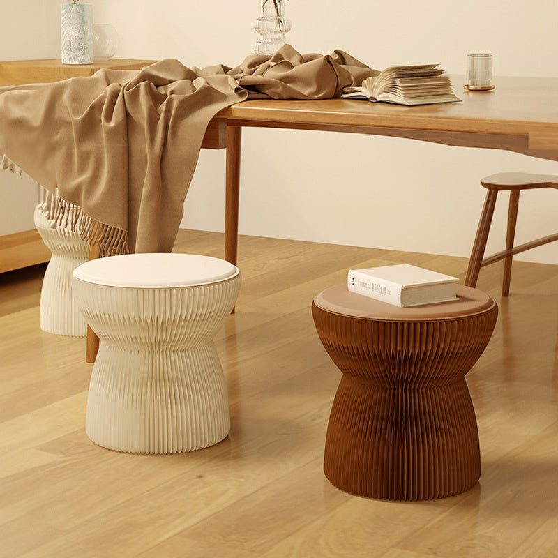 折りたたみ チェア おしゃれ 折りたたみチェア コンパクト おりたたみ 高さ30cm/40cm 丸型スツール 軽量設計 紙素材構造 コンパクト収納 持ち運び便利 ホワイト/ブラウン スツール 在宅ワーク 家具 整理 紙製 シンプル