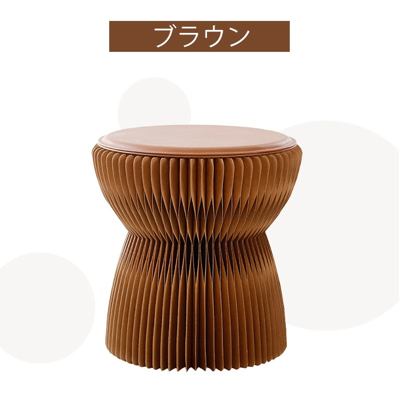 折りたたみ チェア おしゃれ 折りたたみチェア コンパクト おりたたみ 高さ30cm/40cm 丸型スツール 軽量設計 紙素材構造 コンパクト収納 持ち運び便利 ホワイト/ブラウン スツール 在宅ワーク 家具 整理 紙製 シンプル