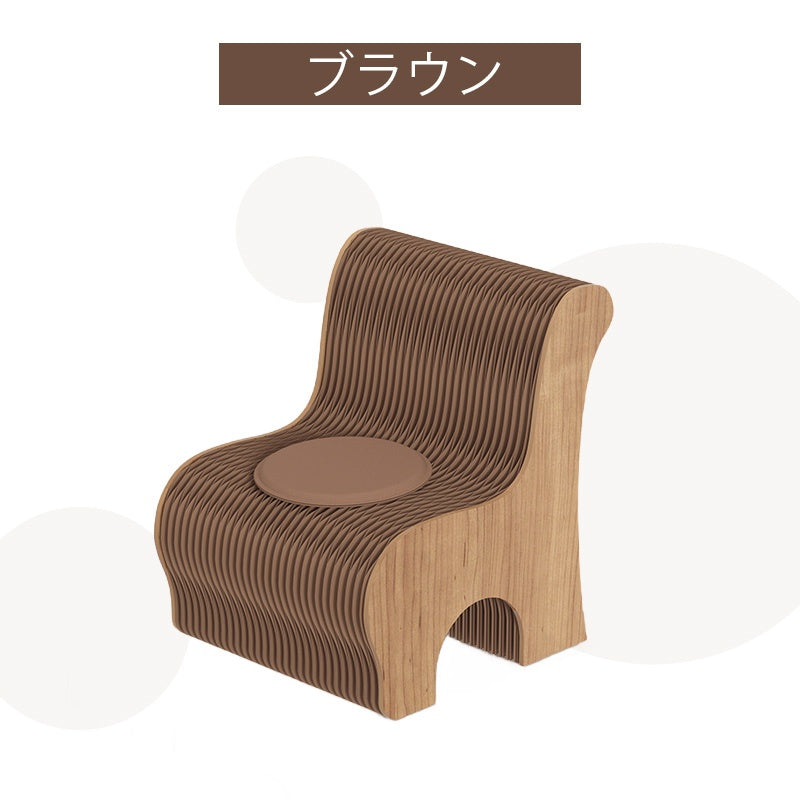 折りたたみ・チェア・おしゃれ・折りたたみチェア・コンパクト・おりたたみ・軽量設計・紙素材構造・コンパクト収納・持ち運び便利・ホワイト/ブラウン・スツール・在宅ワーク・家具・整理・紙製・シンプル
