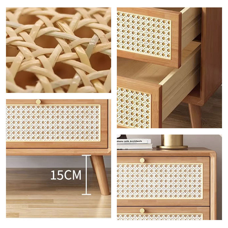 Casaconer | ほぼ完成品・脚の取り付けが必要・ナイトテーブル・サイドテーブル・ベッドサイドチェスト・ベッドサイド・木製・収納・おしゃれ・コンセント・引き出し・シンプル・モダン・ナチュラル・寝室収納・読書・コンパクト・ダークブラウン・ナチュラル