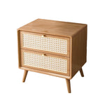 Casaconer | ほぼ完成品・脚の取り付けが必要・ナイトテーブル・サイドテーブル・ベッドサイドチェスト・ベッドサイド・木製・収納・おしゃれ・コンセント・引き出し・シンプル・モダン・ナチュラル・寝室収納・読書・コンパクト・ダークブラウン・ナチュラル