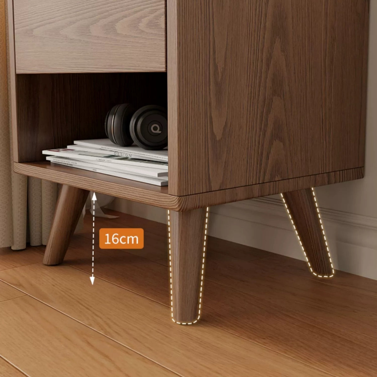 Casaconer | ナイトテーブル・木製ナイトテーブル・天然木・北欧・おしゃれ・収納・小物収納・寝室・幅45