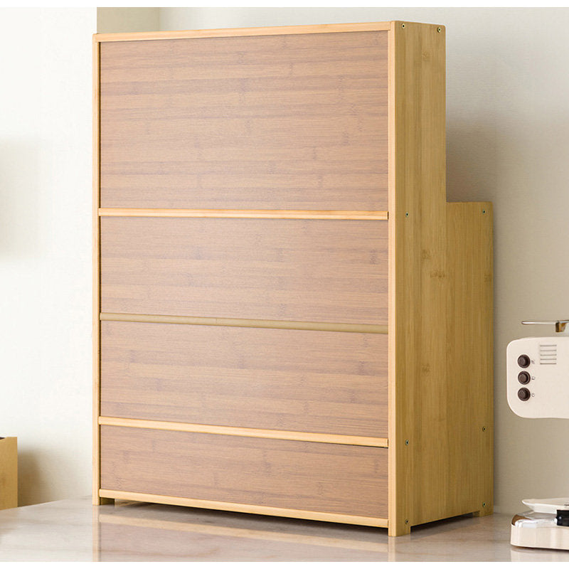 Casaconer | キッチンラック・スリム・卓上食器棚・幅55cm・食器棚・卓上・本棚・一人暮らし・カウンター上・キッチン・卓上ラック・小さめ・収納・ラック・卓上・本棚・ミニ・調味料ラック・オープンラック・竹製・引き戸・調味料ラック・小型・省スペース・ミニ食器棚