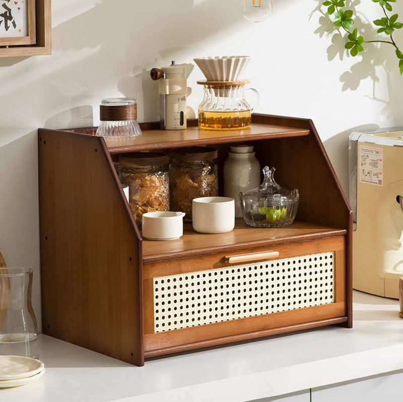 Casaconer | ミニ食器棚・竹製・おしゃれ・ナチュラル・キッチン収納・収納ラック・収納棚・一人暮らし・幅50・奥行き34