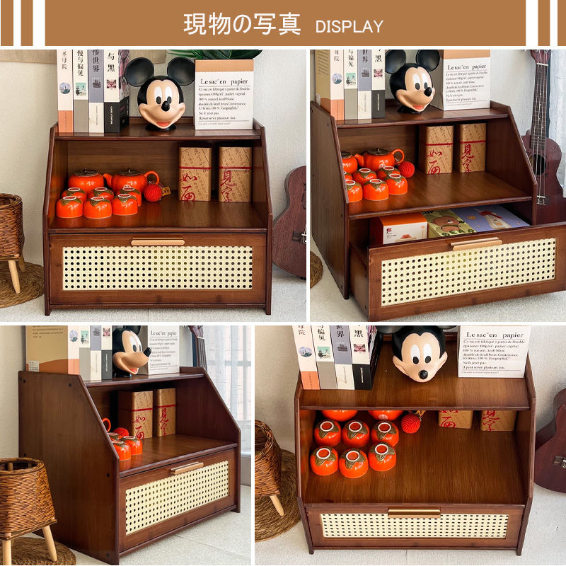 Casaconer | ミニ食器棚・竹製・おしゃれ・ナチュラル・キッチン収納・収納ラック・収納棚・一人暮らし・幅50・奥行き34