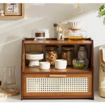 Casaconer | ミニ食器棚・竹製・おしゃれ・ナチュラル・キッチン収納・収納ラック・収納棚・一人暮らし・幅50・奥行き34