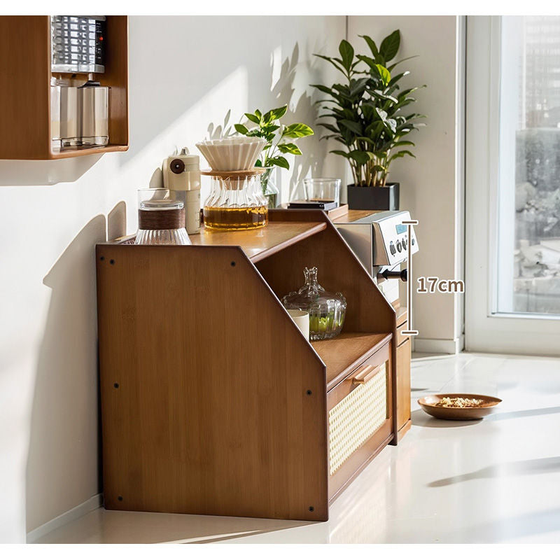 Casaconer | ミニ食器棚・竹製・おしゃれ・ナチュラル・キッチン収納・収納ラック・収納棚・一人暮らし・幅50・奥行き34