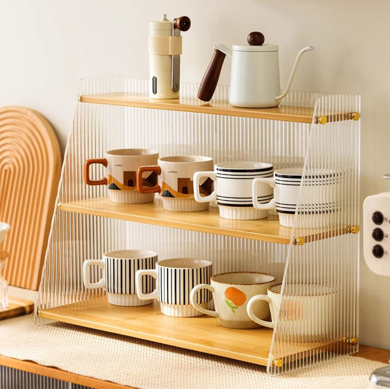 Casaconer | 食器棚・竹制・おしゃれ・ナチュラル・キッチン収納棚・収納ラック・収納棚・幅50・2段