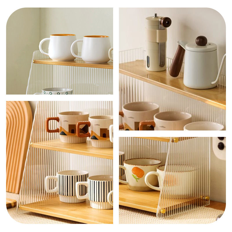 Casaconer | 食器棚・竹制・おしゃれ・ナチュラル・キッチン収納棚・収納ラック・収納棚・幅50・2段
