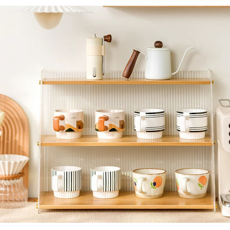 Casaconer | 食器棚・竹制・おしゃれ・ナチュラル・キッチン収納棚・収納ラック・収納棚・幅50・2段