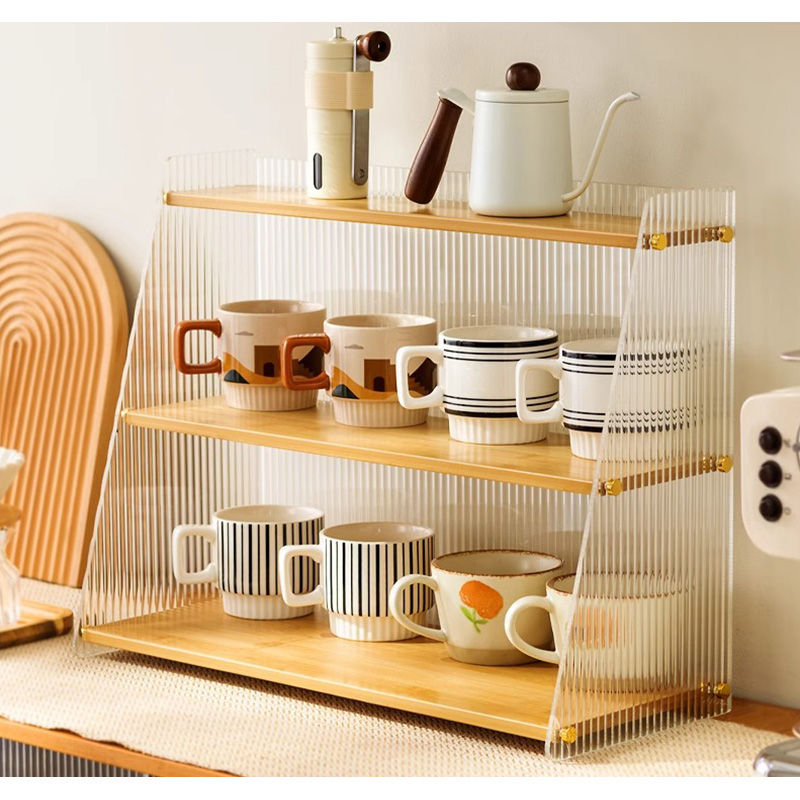 Casaconer | 食器棚・竹制・おしゃれ・ナチュラル・キッチン収納棚・収納ラック・収納棚・幅50・2段