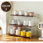 Casaconer | 食器棚・竹制・おしゃれ・ナチュラル・キッチン収納棚・収納ラック・収納棚・幅50・2段