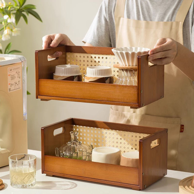 Casaconer | ミニ食器棚・竹製・おしゃれ・ナチュラル・キッチン収納・収納ラック・収納棚・一人暮らし・幅35・奥行き18