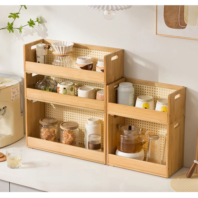 Casaconer | ミニ食器棚・竹製・おしゃれ・ナチュラル・キッチン収納・収納ラック・収納棚・一人暮らし・幅35・奥行き18