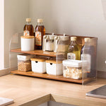 Casaconer | ミニ食器棚・竹製・おしゃれ・ナチュラル・キッチン収納・収納ラック・収納棚・一人暮らし・幅51・奥行き17