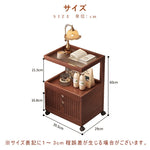 Casaconer | ナイトテーブル・サイドテーブル・キャスター付き・引き出し収納付き・アクリル天板・竹製・おしゃれ・ミニワゴン・サイドワゴン・ベッドサイドテーブル・60cm高さ・ウォルナットカラー・コンパクト・寝室用