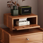 Casaconer | サイドテーブル・ナイトテーブル・竹製・ロボット風デザイン・ナイトテーブル・アクリル板収納・引き出し付き・多機能・収納棚・幅53cm・コンパクト・おしゃれ・竹材・サイドチェスト