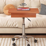 Casaconer | 昇降式テーブル・傾斜天板付き・サイドテーブル・収納付き・キャスター付き・竹製・無段階高さ調節・高さ68~90cm・多機能デスク・ワークテーブル・ミニテーブル・角度調節・幅66cm・おしゃれ・コンパクト・在宅ワーク