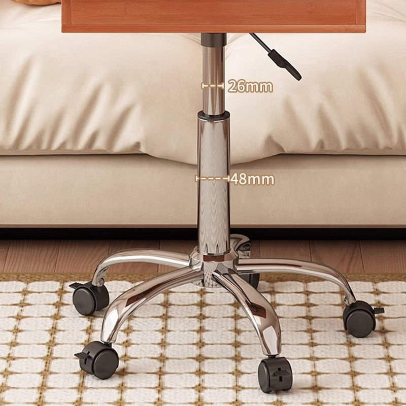 Casaconer | 昇降式テーブル・傾斜天板付き・サイドテーブル・収納付き・キャスター付き・竹製・無段階高さ調節・高さ68~90cm・多機能デスク・ワークテーブル・ミニテーブル・角度調節・幅66cm・おしゃれ・コンパクト・在宅ワーク