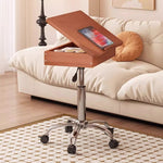 Casaconer | 昇降式テーブル・傾斜天板付き・サイドテーブル・収納付き・キャスター付き・竹製・無段階高さ調節・高さ68~90cm・多機能デスク・ワークテーブル・ミニテーブル・角度調節・幅66cm・おしゃれ・コンパクト・在宅ワーク