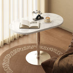 Casaconer | 昇降式サイドテーブル・センターテーブル・セラミック天板・丸形ステンレス脚・幅70×奥行40cm・高さ60~80cm・油圧式昇降・ブラック/ホワイト・コンパクトテーブル・多機能・おしゃれ・一人暮らし