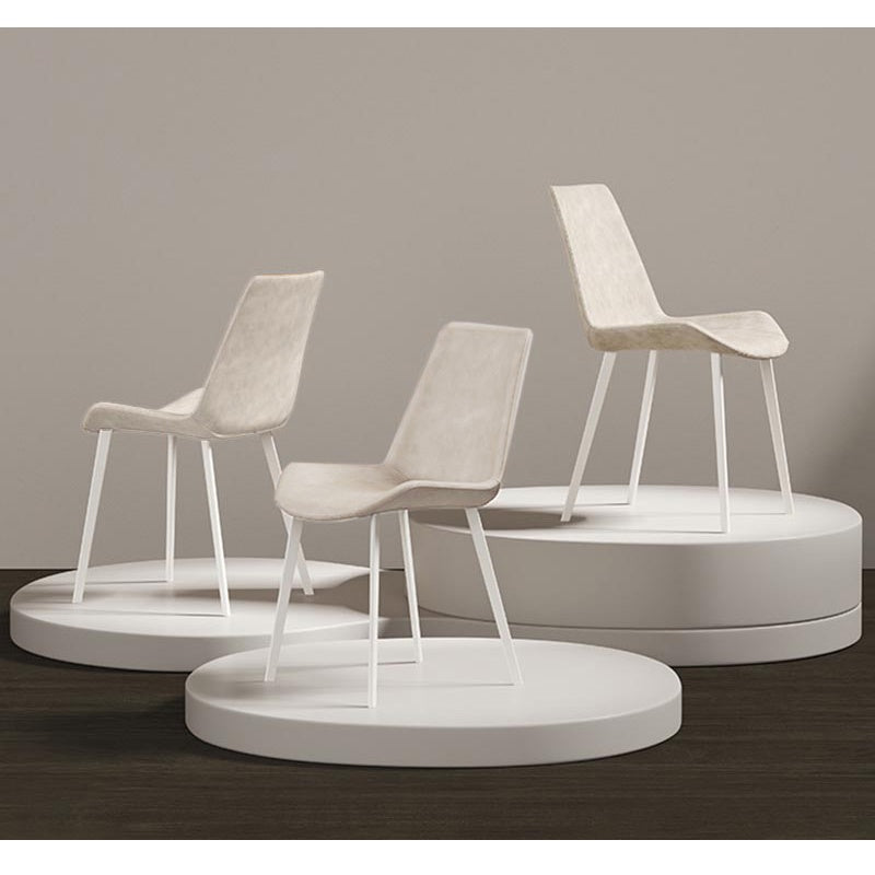 Casaconer | ダイニングチェア・2脚/4脚セット・レザー・チェア・ダイニングチェアー・ダイニング・チェアー・椅子・いす・イス・食卓椅子・レザー・スチール・リビングチェア・おしゃれ・椅子・チェア・北欧・ヴィンテージ・合皮・シンプル・リビング・ホワイト