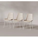 Casaconer | ダイニングチェア・2脚/4脚セット・レザー・チェア・ダイニングチェアー・ダイニング・チェアー・椅子・いす・イス・食卓椅子・レザー・スチール・リビングチェア・おしゃれ・椅子・チェア・北欧・ヴィンテージ・合皮・シンプル・リビング・ホワイト