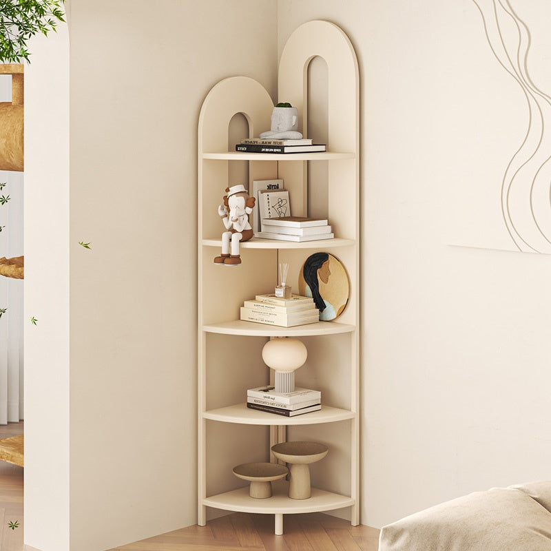 コーナーラック スチール製 フロア収納ラック 多段収納 コーナー対応 省スペース 立て置き 置物棚 書棚 リビング 玄関 ブラック ホワイト