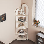 コーナーラック スチール製 フロア収納ラック 多段収納 コーナー対応 省スペース 立て置き 置物棚 書棚 リビング 玄関 ブラック ホワイト