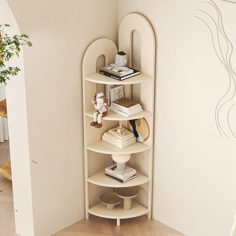 コーナーラック スチール製 フロア収納ラック 多段収納 コーナー対応 省スペース 立て置き 置物棚 書棚 リビング 玄関 ブラック ホワイト