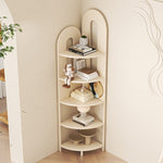 コーナーラック スチール製 フロア収納ラック 多段収納 コーナー対応 省スペース 立て置き 置物棚 書棚 リビング 玄関 ブラック ホワイト