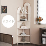 コーナーラック スチール製 フロア収納ラック 多段収納 コーナー対応 省スペース 立て置き 置物棚 書棚 リビング 玄関 ブラック ホワイト