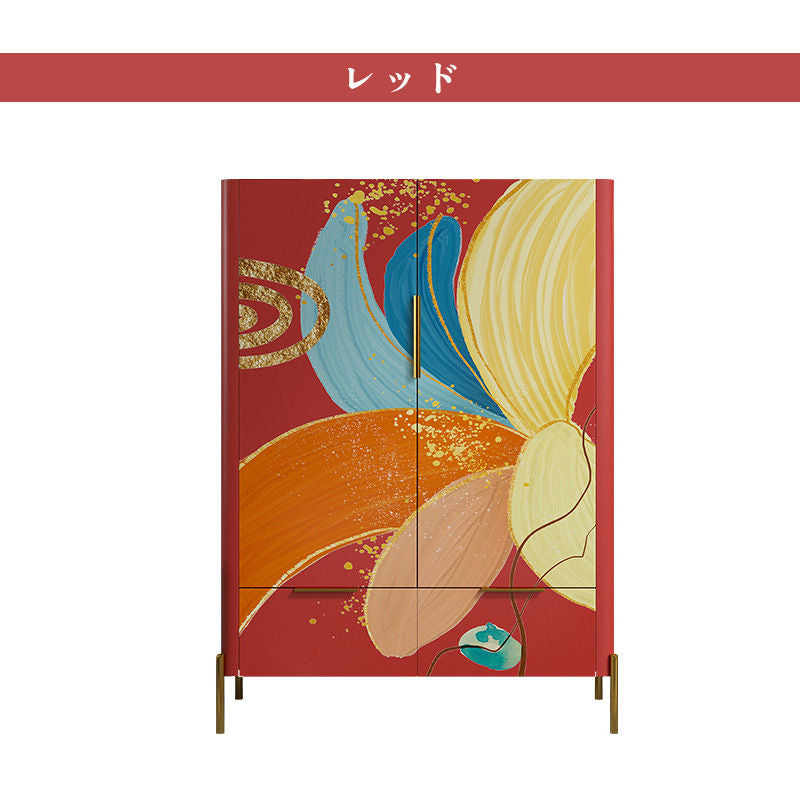 Casaconer | ほぼ完成品・脚の取り付けが必要・電話台・新聞・小物・収納・チェスト・引き出し・いっぱい・150・fax台・引出し・スチール・和室・オフィス・リビング・シェルフ・チェスト・リビング収納・きりたんす・レッド・ベージュ・おしゃれ・和風・ほぼ完成品・北欧