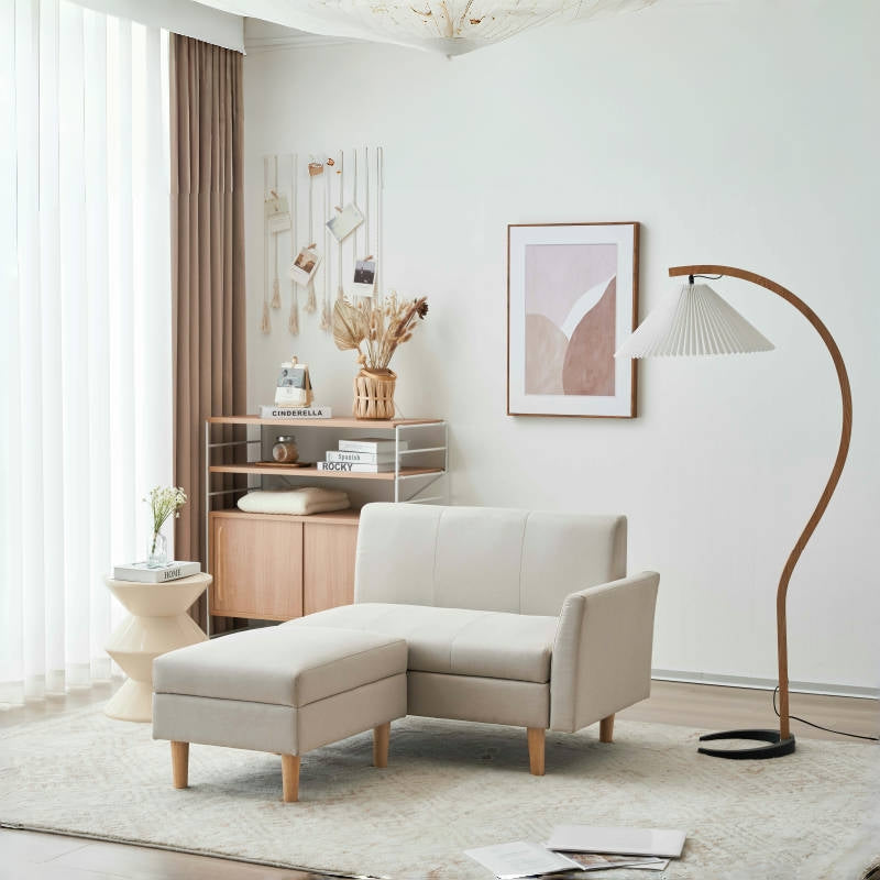 Casaconer | ソファー・ハイバック・ソファーベッド・2人掛け・ソファ・ソファベッド・コンパクトソファ・ローソファー・ローソファ・一人用・コンパクト・ベージュ・おしゃれ・モダン・北欧・7日内出荷