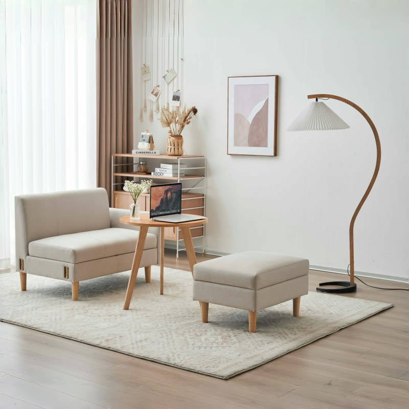 Casaconer | ソファー・ハイバック・ソファーベッド・2人掛け・ソファ・ソファベッド・コンパクトソファ・ローソファー・ローソファ・一人用・コンパクト・ベージュ・おしゃれ・モダン・北欧・7日内出荷