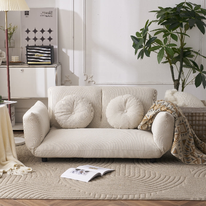 Casaconer | ソファー・二人掛け・100cm・ソファ・2人掛け・おしゃれ・かわいい・可愛い・韓国風・北欧・コンパクト・可愛い・2人・姫系・カフェ風・白・小さめ・ローソファー・脚・取り外し・布・新生活・ひとり暮らし・7日内出荷